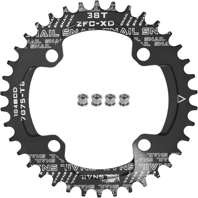 FOMTOR 104 BCD Chainring (30-52T) 7-12 Speed Compatible CNC 7075 Aluminum Narrow Wide Tooth Round Oval Chainrings for MTB/Road Bike Ebike Chainwheel Black/Red - Image 1
